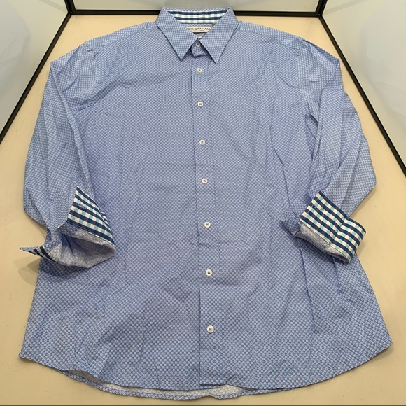Nick Graham Other - Nick Graham Everywhere Stretch Modern Fit Long Sleeve Button Front Blue XL